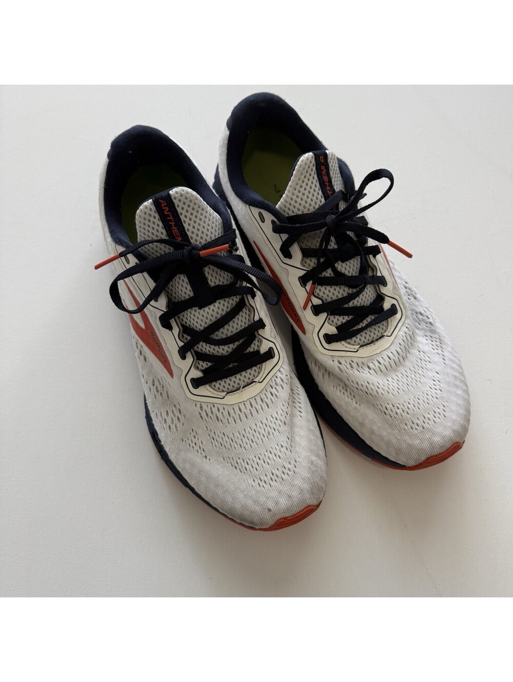 Brooks Anthem 4 Mens Size 12 D Running Shoes White Navy Orange